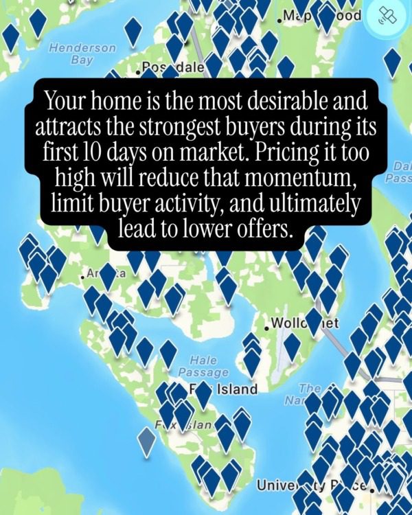 Screenshot of how many homes are for sale on Fox Island Washington